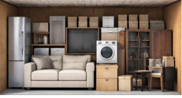 A larger 4-bedroom household's furniture in secure indoor storage